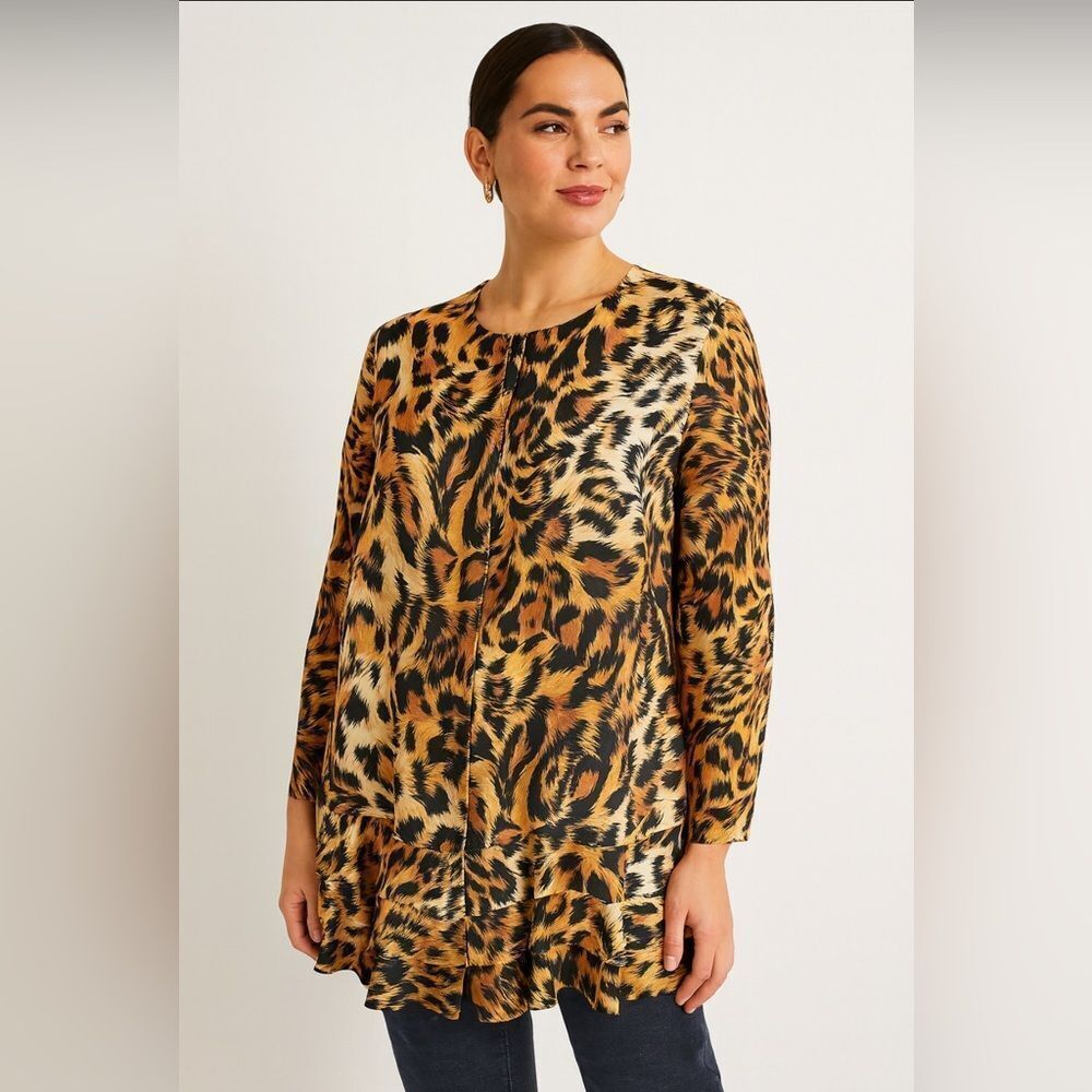 Weill Silk Leopard Blazer NWOT